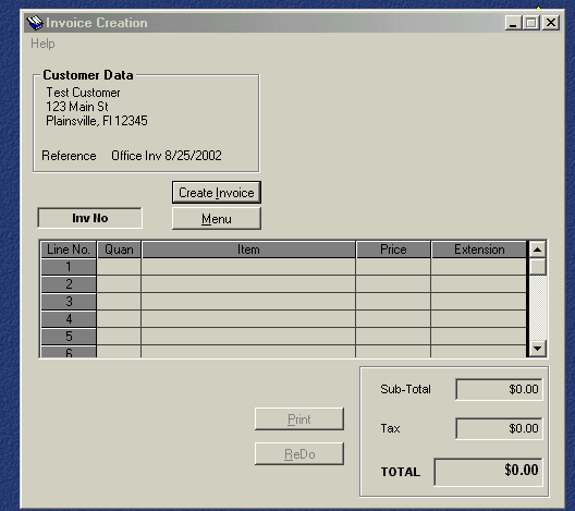 Invoice Creator Screenshot